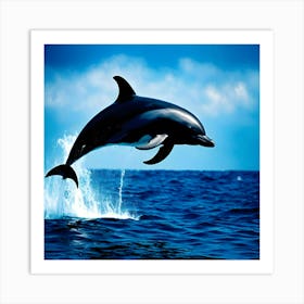 Dolphin Jumping Art Print