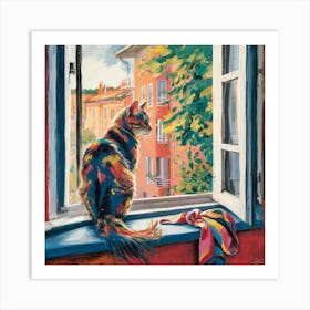 A Vibrant Matisse Inspired Illustration Of A Cat P Tewkr1tlse2lb4nfzprqia Ifj7fg9vsqshgwyum8wx0g Art Print