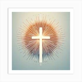 Cross With Sunburst Art Print