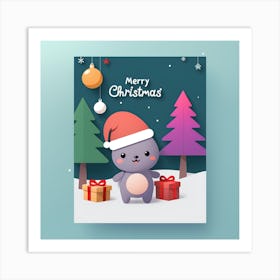 Merry Christmas Card Art Print