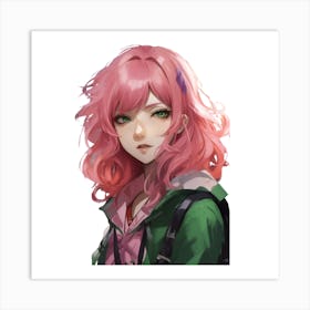 Pink Haired Girl Art Print