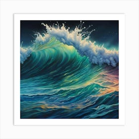 Colored Wave Art Print