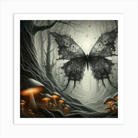 Butterfly In The Forest 43 Art Print