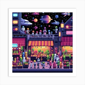 8-bit intergalactic marketplace 1 Art Print