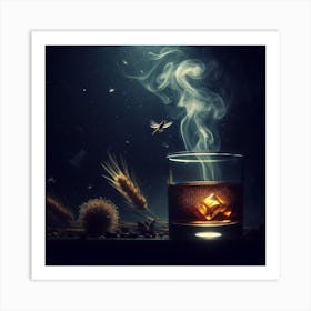 A glass with noble whiskey Art Print