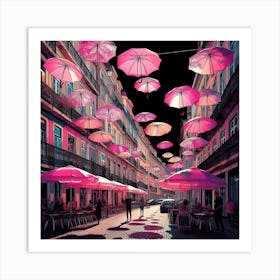 Pink Umbrellas 2 Art Print