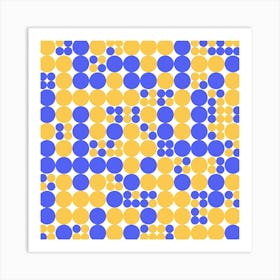 Blue And Yellow Polka Dots Art Print