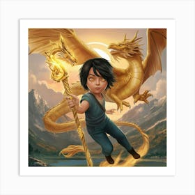 Golden Dragon Art Print