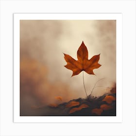  Autumn Single Leaf  Art Print