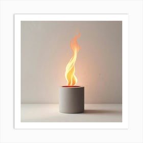 Fire In A Candle Art Print