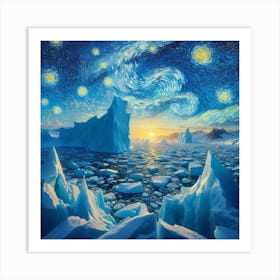 Van Gogh Painted A Starry Night Over An Arctic Iceberg 2 Art Print