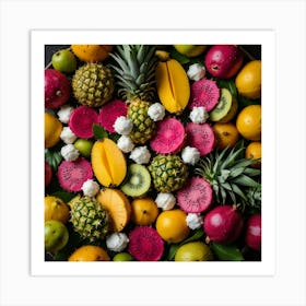 Tropical Fruit Platter Art Print