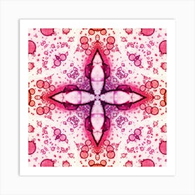 Pink Watercolor Flower Pattern From Bubbles 2 Art Print