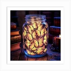 Butterflies In A Jar 2 Art Print