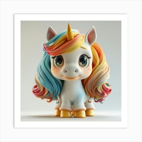 Unicorn With Rainbow Mane 60 Art Print