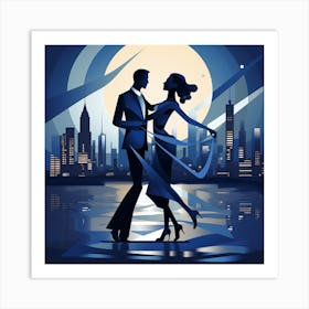 Couple Dancing In The City Art Print