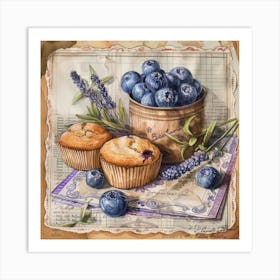 Blueberry Muffins 1 Art Print