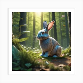 Rabbit In The Forest 100 Art Print