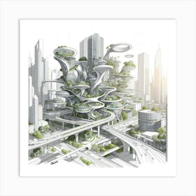 Futuristic Cityscape 66 Art Print