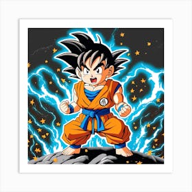Kid Goku Painting (14) Art Print