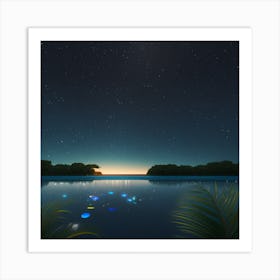 Night At The Lake Art Print