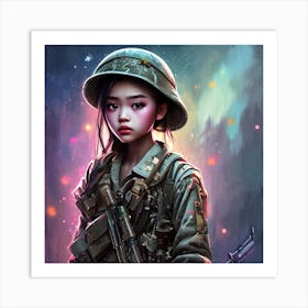 Vietnamese Girl Soldier Art Print