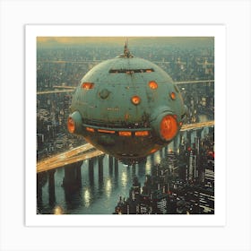 Futuristic Spaceship Art Print