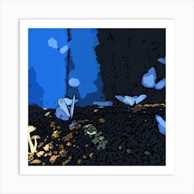 Blue Butterflies Art Print