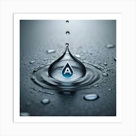 Water Drop With Logo Art Print