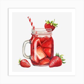 Strawberry Iced Tea Art Print