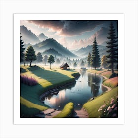 Landscape Painting 70 Art Print