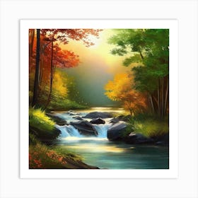 River In The Forest 8 Art Print