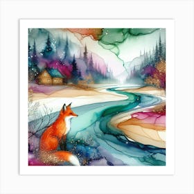 Fox By The River 1 Art Print