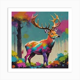 Colorful Deer Art Print