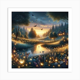 Fireflies In The Night 1 Art Print