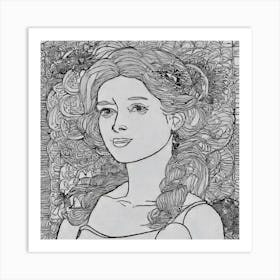 Woman With Long Hair Art Print