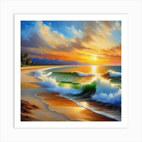 Sunset On The Beach 72 Art Print