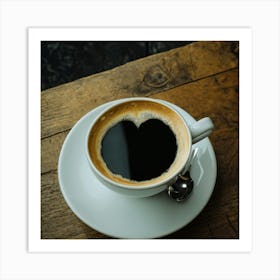 Heart Shaped Coffee Art Print