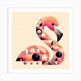 Geometric Art Flamingo 1 Art Print