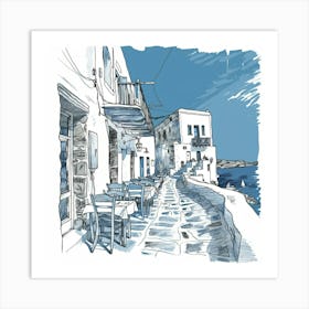 Mykonos Street 1 Art Print