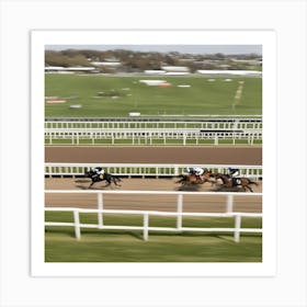 Horses Racing At The Racecourse Art Print