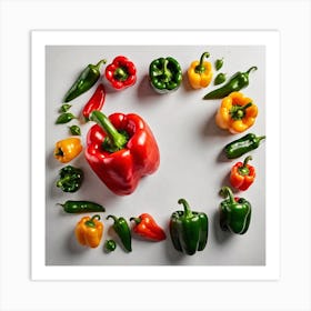 Frame Created From Bell Pepper On Edges And Nothing In Middle (54) Art Print