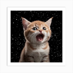 Starry Night Cat Art Print