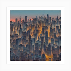 Cityscape Silhouette 1 Art Print