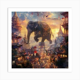 Chinese Elephant Art Print