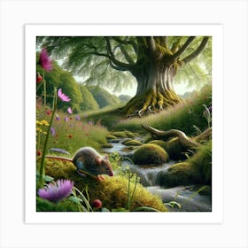 Mouse Beside A Stream Art Print