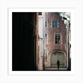 The Bike Ride In The Steets Of Gent Belgium Travel Square Art Print