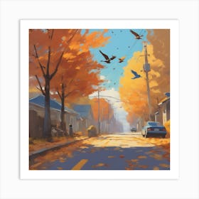 Autumn Street Art Print