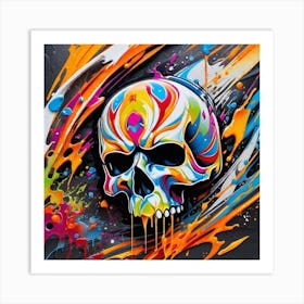 Colorful Skull 4 Art Print