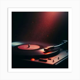 Turntable With Red Light Art Print